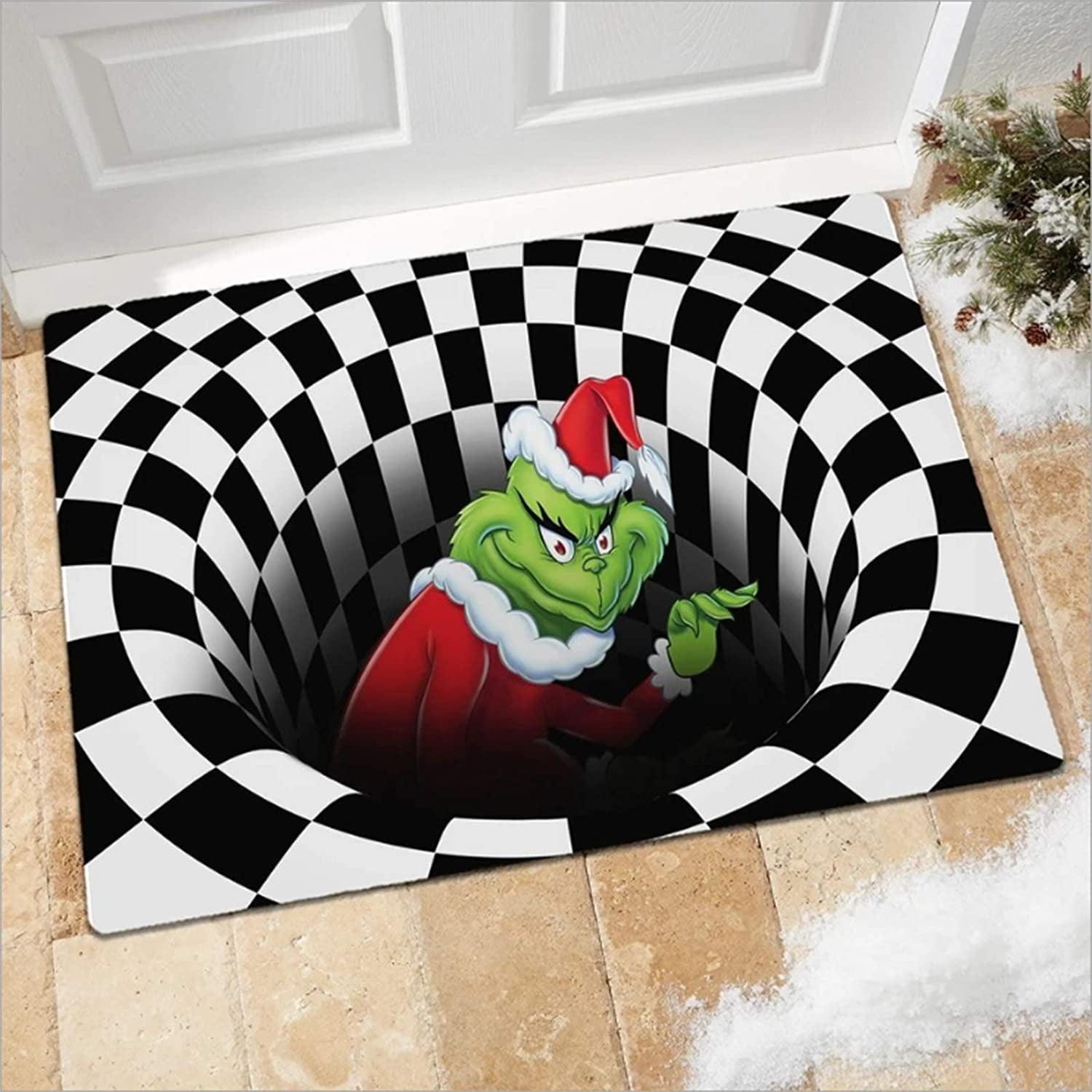 Illusion Doormat,Christmas NonSlip Visual Door Mat,for Christmas