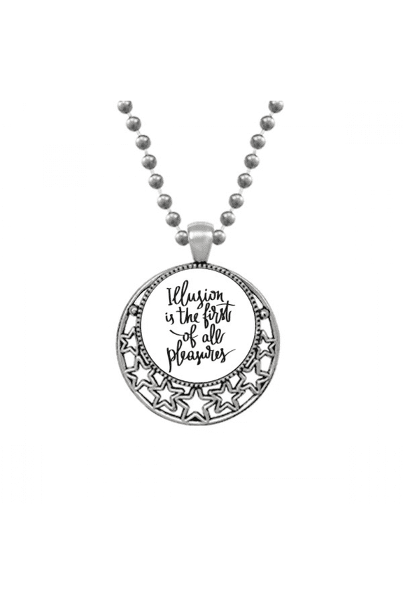 Illusion Is the First of All Pleasures Quote Necklaces Pendant Retro Moon Stars Jewelry