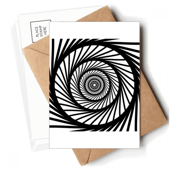 Illusion Line Repeat Circle Postcards Envelopes Blank Note Cards Mailing