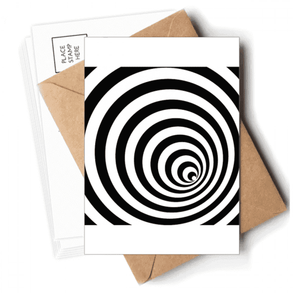 Illusion Line Repeat Circle Postcards Envelopes Blank Note Cards Mailing