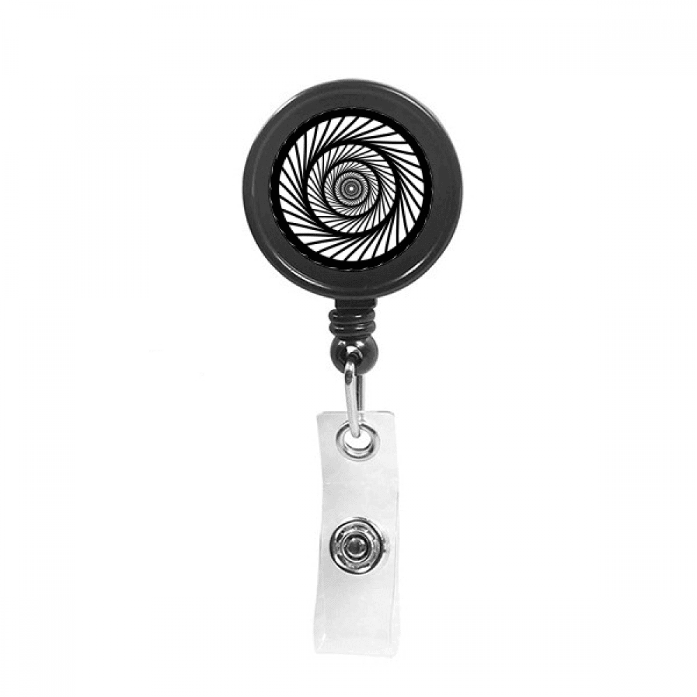 Illusion Line Repeat Circle Retractable Keychain Badge Holder ID Badge