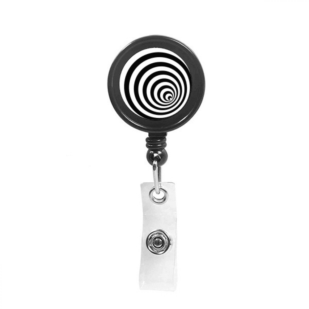 Illusion Line Repeat Circle Retractable Keychain Badge Holder ID Badge