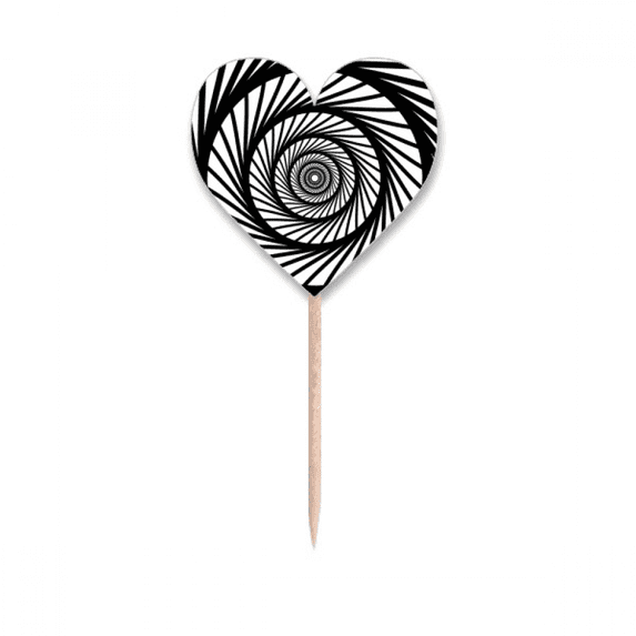 Illusion Line Repeat Circle Toothpick Flags Heart Lable Cupcake Picks