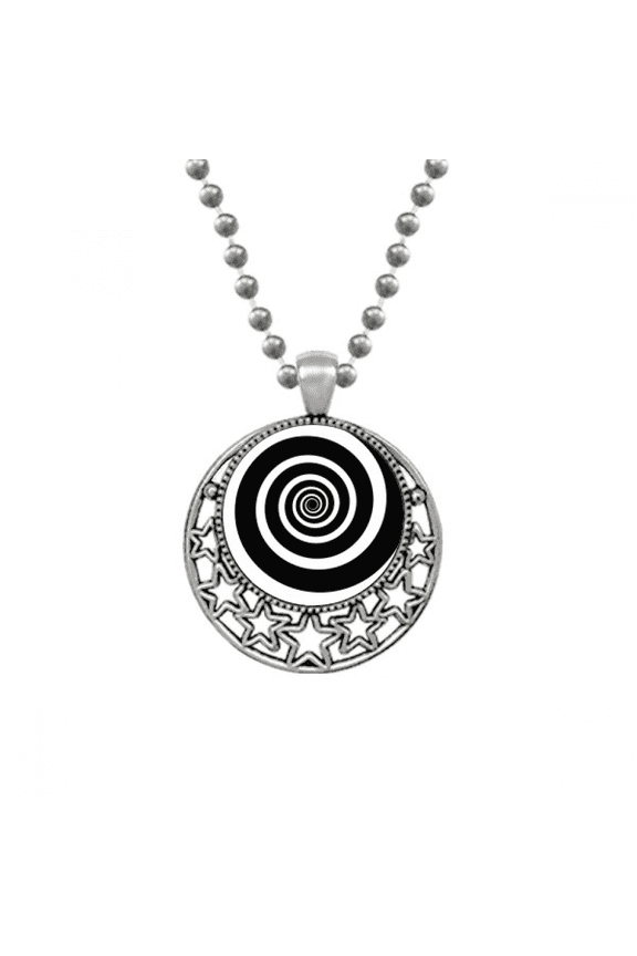 Illusion Line Repeat Spiral Necklaces Pendant Retro Moon Stars Jewelry