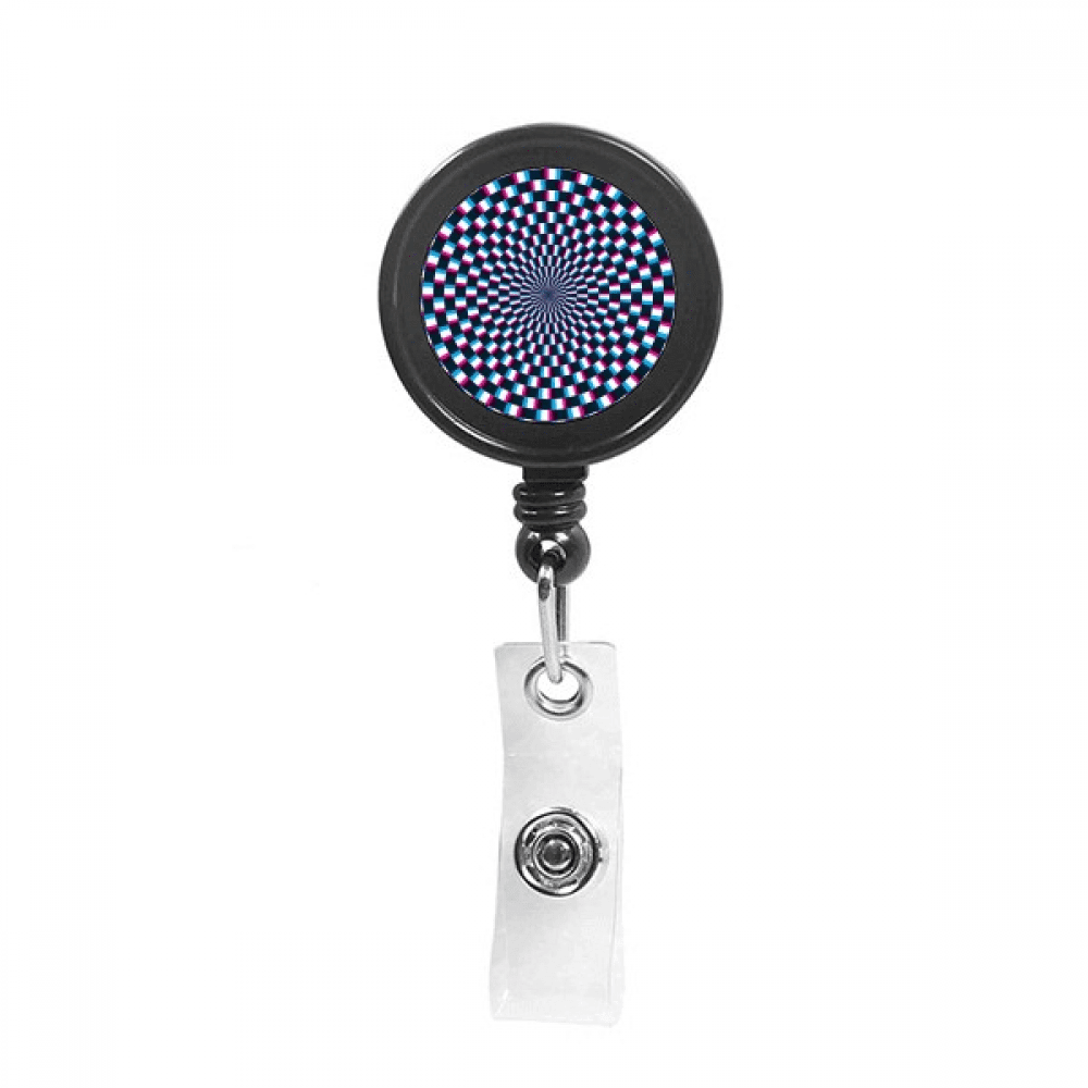 Illusion Lines Cyclically Repeat Jitter Retractable Keychain Badge Holder ID Badge