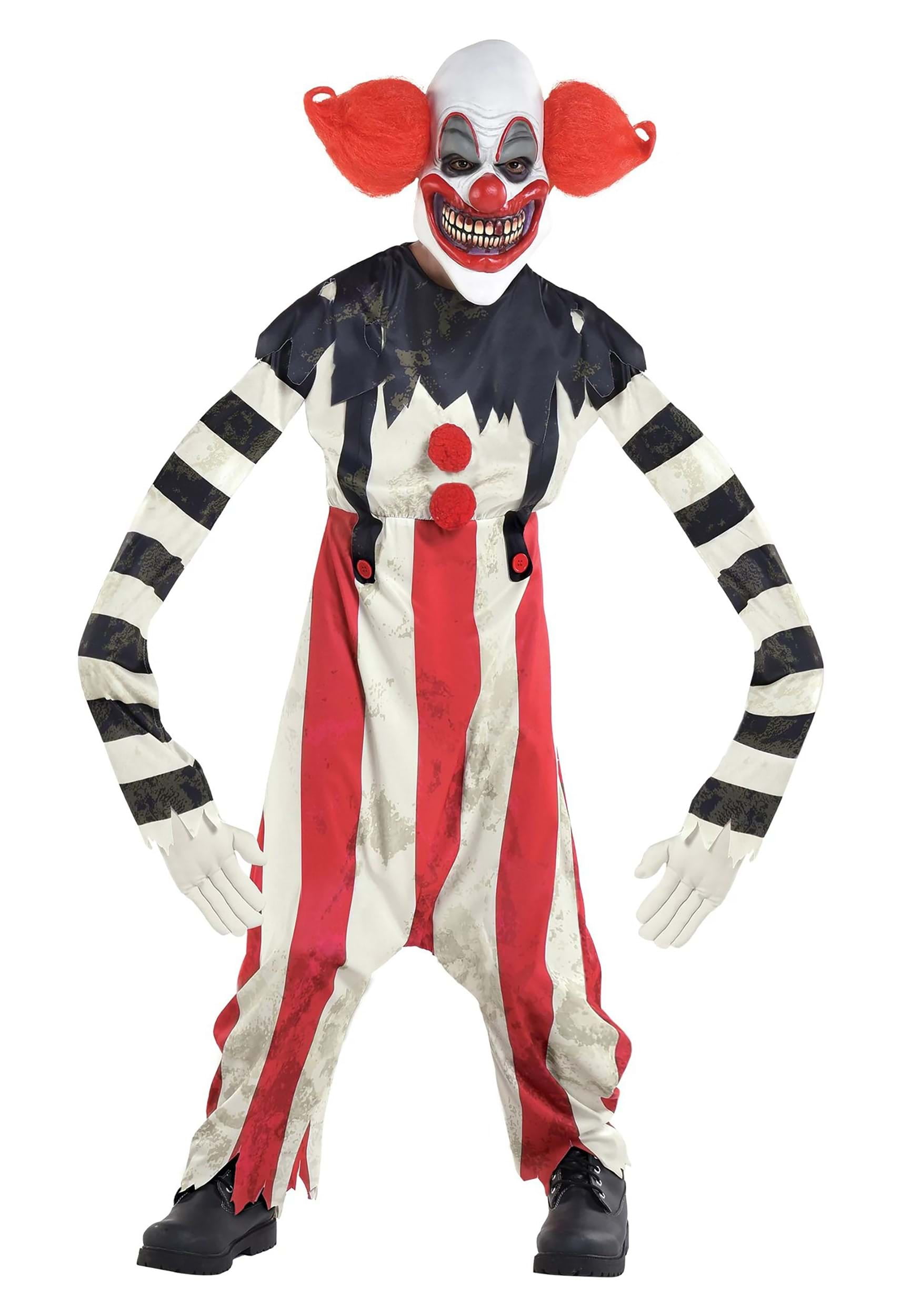 Scary Clown Costume Kids Red Black White Scary Clown Costume Kids Red Black White