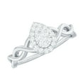thumbnail image 1 of Rosec Jewels Illusion Set Diamond Teardrop Engagement Ring for Women - HI-SI Quality - Criss Cross Ring - with Jewelry Box, 925 Sterling Silver, US 4.00, 1 of 7