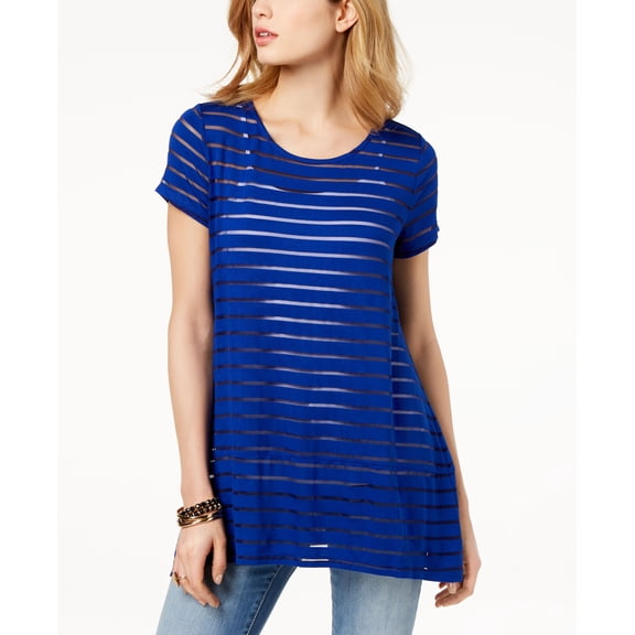 Illusion Striped Top Bright Blue M