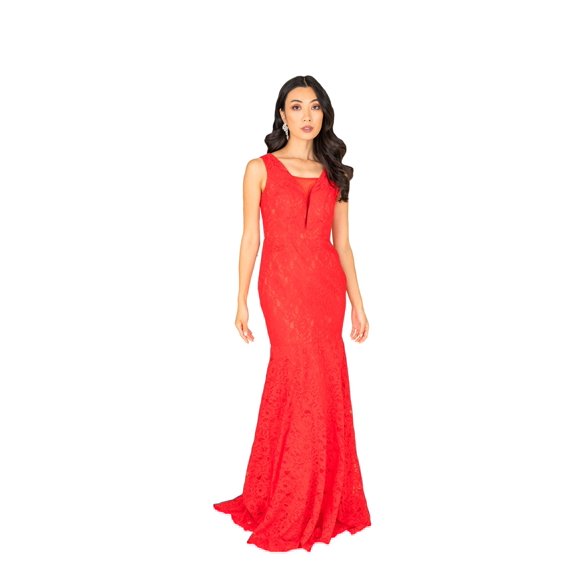Illusion Sweetheart Neck Lace Formal Gown