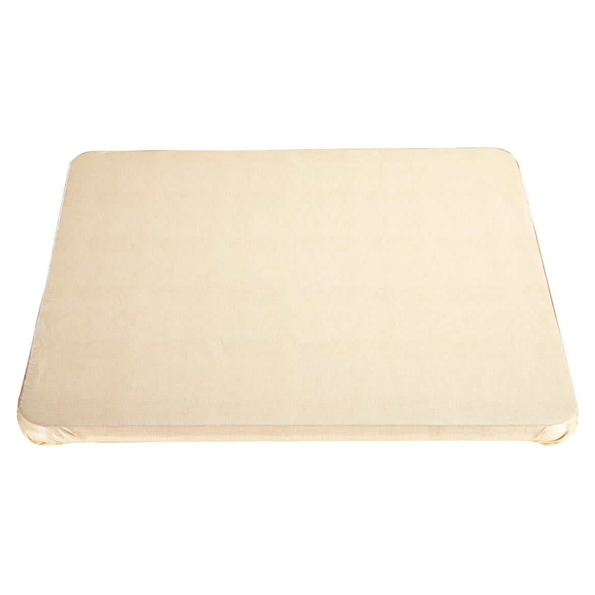 Tan Vinyl Square Elasticized Fitted Banquet Table Cover