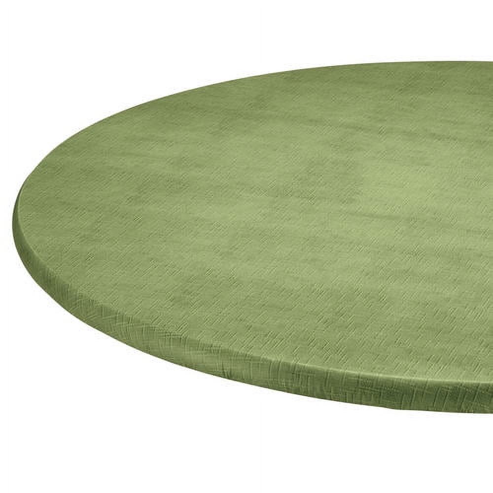 Illusion Weave Vinyl Elasticized Table Cover40" 44" dia.RoundRoseSage