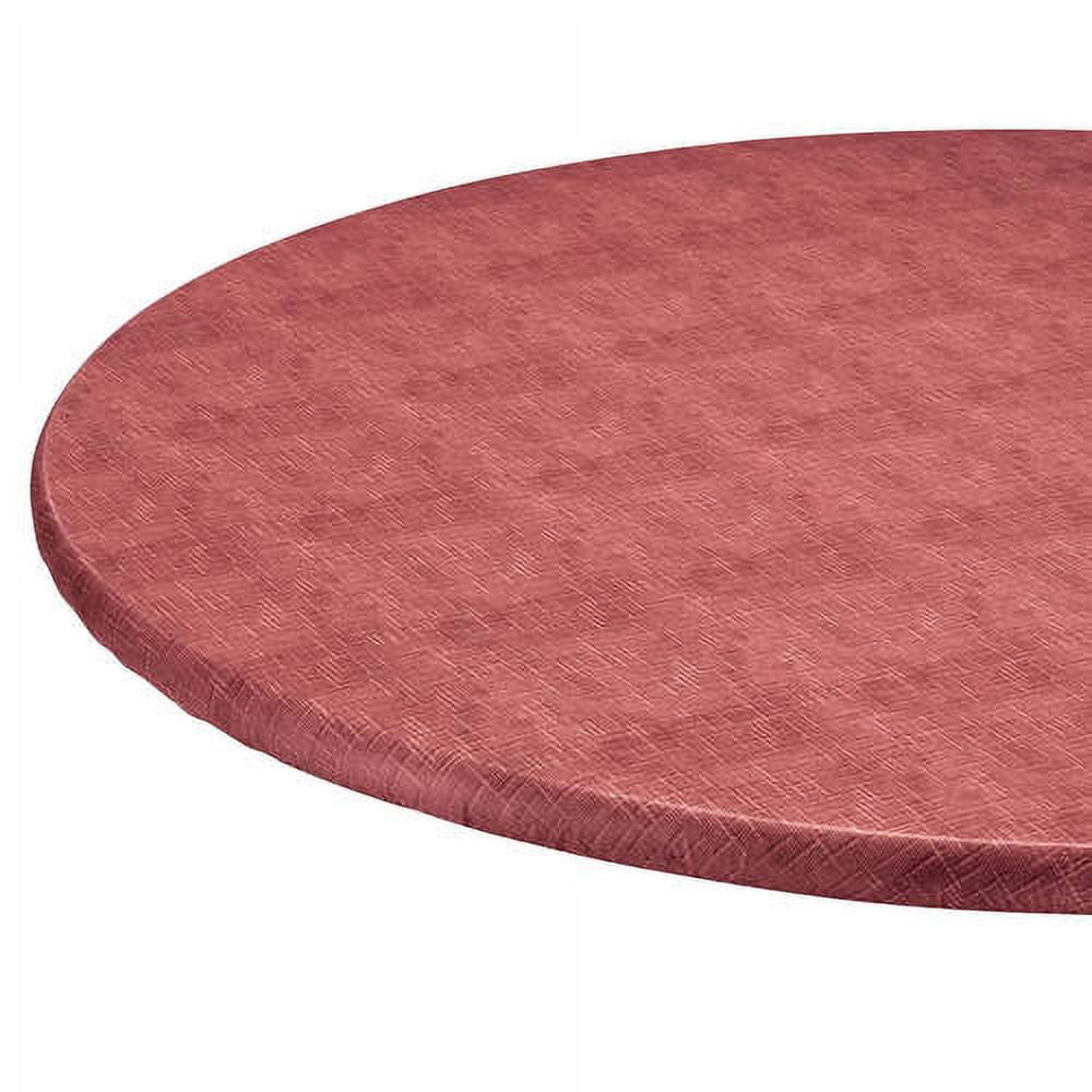 Illusion Weave Vinyl Elasticized Table Cover40" 44" dia.RoundRose
