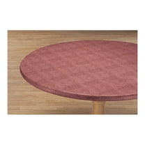 Illusion Weave Elasticized Table Cover by HSK, Crafted with Wipe-Free Vinyl, Soft Fleece Backing, Home Décor – Measures 40" - 44" dia. Round, Rose