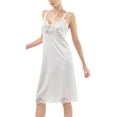 thumbnail image 1 of Illusion Women's Nylon Full Slip With Lace Trim Adjustable Straps Plus Size 1112 (White,46), 1 of 1