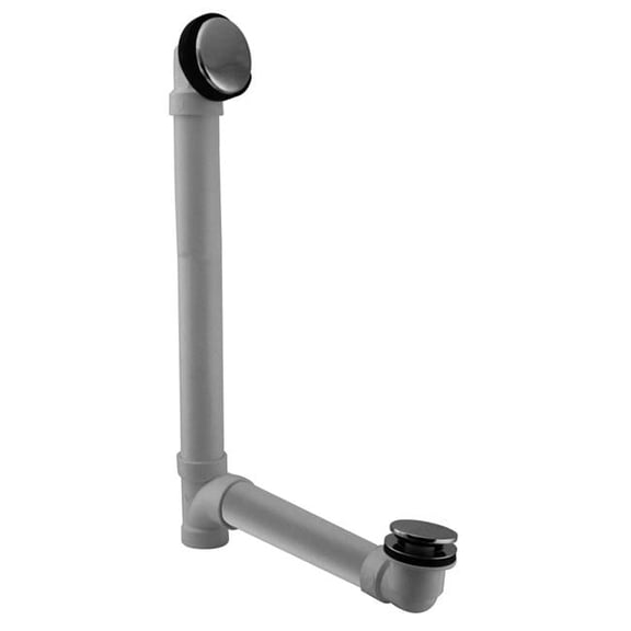 Illusionary 12 & 4 in. Schedule 40 PVC Bath Waste & Overflow with Tip-Toe Bath Drain in Polished Chrome