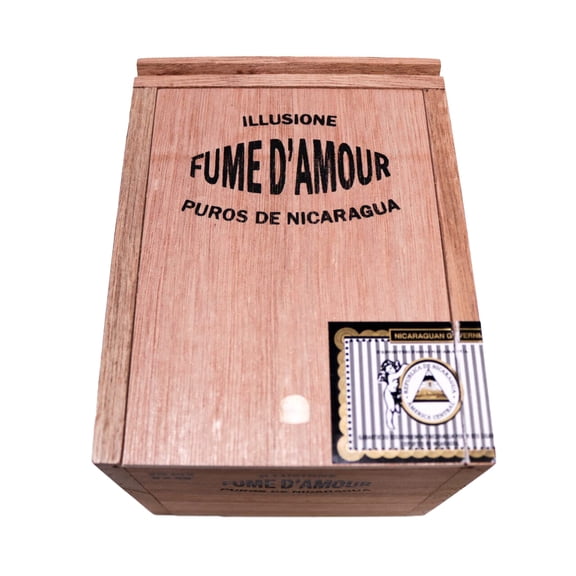 Illusione Fume D'Amour Viejos Empty Wood Cigar Box 6" x 4.5" x 4.25"