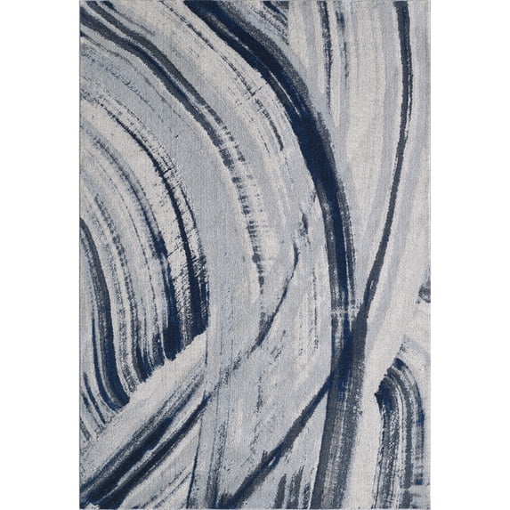 Illusions 6219 Ivory/Blue Elements Area Rug, Size - 5'3" x 7'7"