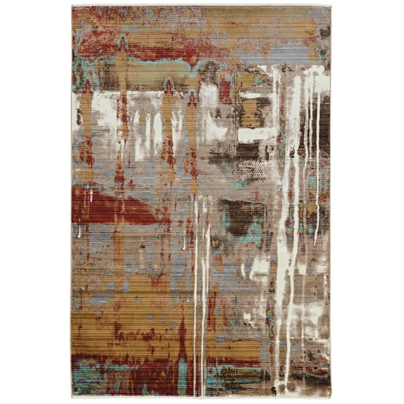 Illusions Autumn Beige Area Rug 3 x 5 Transitional Design Polypropylene