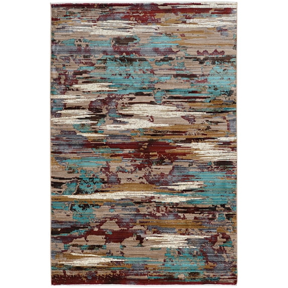 Illusions Sunset Beige and Burgundy 8 X 11
