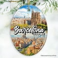 thumbnail image 1 of Illustrated Barcelona Landmarks Ceramic Ornament, Spain Travel Souvenir and Christmas Gift, 1 of 9