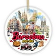 thumbnail image 1 of Illustrated Barcelona Landmarks Ceramic Ornament, Spain Travel Souvenir and Christmas Gift, 1 of 9