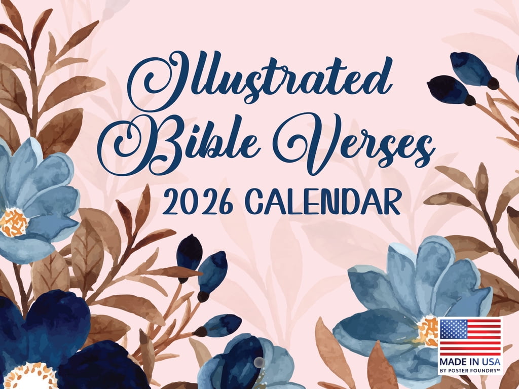 Illustrated Bible Verse Calendar 2026 Monthly Wall Calender 12 Month