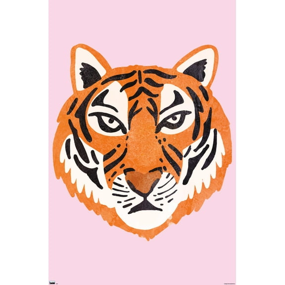 Illustrated Cool Tiger Wall Poster, 14.725" x 22.375"