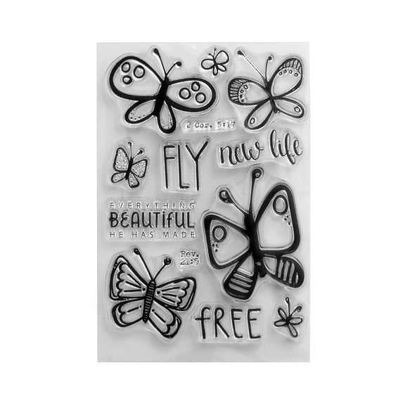 Illustrated Faith Basics Stamps, 4" x 6", Fly Free