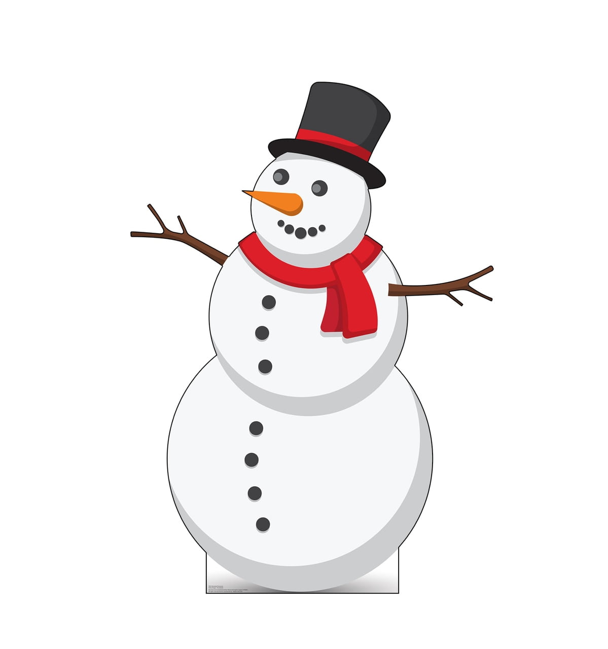 63'' Illustrated Snowman Cardboard Standup with Red Scarf