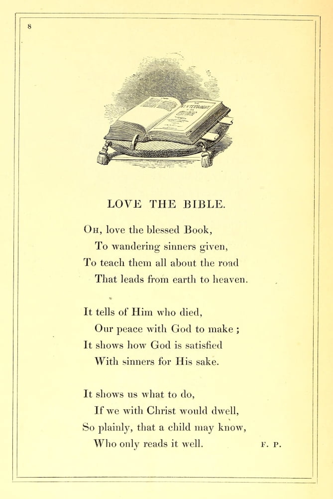 Illustrated Songs 1858 Love the Bible Canvas Art - Unknown (24 x 36)