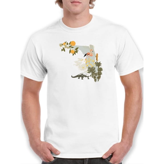 Illustrated State-florida T-Shirt Men -Jacob Green Designs, Male Medium