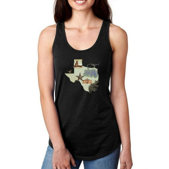 Illustrated State-texas Racerback Tank Women -Jacob Green Designs, Female Small