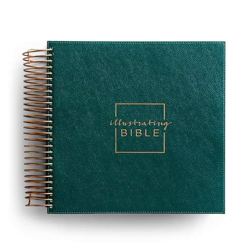 Pre-Owned Illustrating Bible CSB - Spiral Bound Bible Journal, Green (8 Point Font), 9781644543269, 1644543265, Paperback,