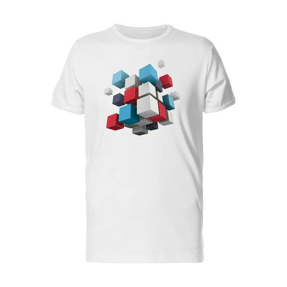 Illustration 3D Cubes T-Shirt Men -Image by Shutterstock, Male 4X-Large