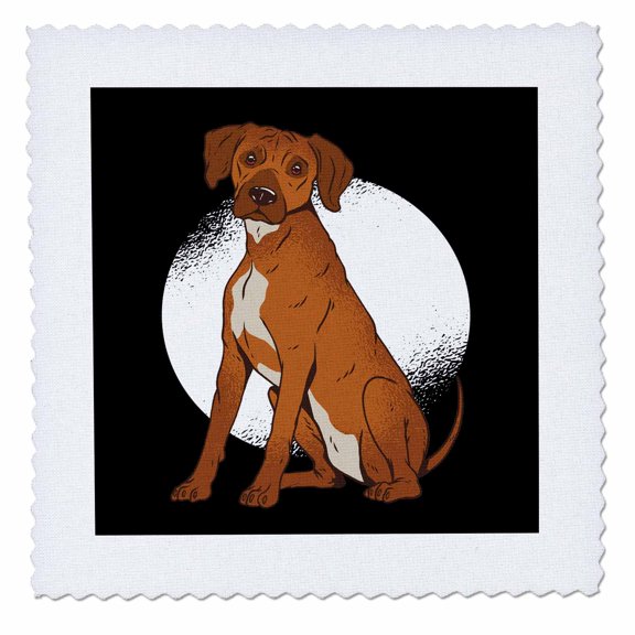 3dRose, Illustration Art of Rhodesian Ridgeback Dog, 6x6 inch quilt square