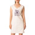 thumbnail image 1 of Illustration Bear Printed Vintage V-neck Linen Mini Shift Dress WDS_02 16, 1 of 1
