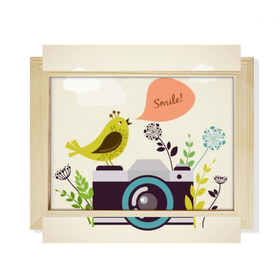 Illustration Bird Greeting on Camera Desktop Photo Frame Picture Art Decoration Painting 6x8 inch