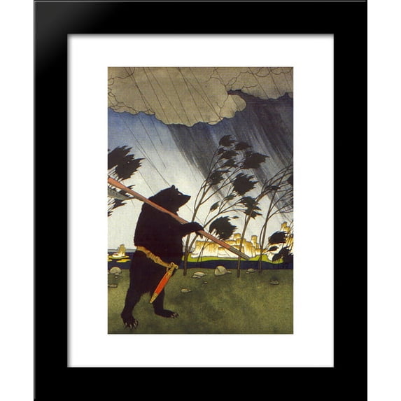 Illustration. 'Fairy Tales: Teremok. Mizgir'. 20x24 Framed Art Print by Narbut, Heorhiy