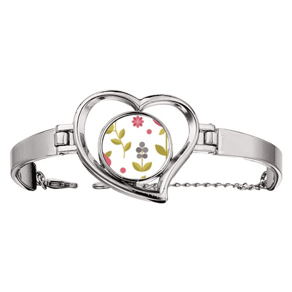Illustration Flower Paint Bracelet Heart Jewelry Wire Bangle
