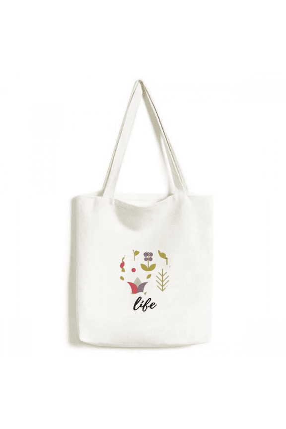 Illustration Flower Paint Tote Canvas Bag Shopping Satchel Casual Handbag