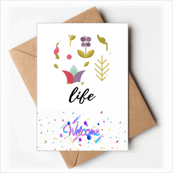 Illustration Flower Paint Welcome Back Greeting Cards Envelopes Blank