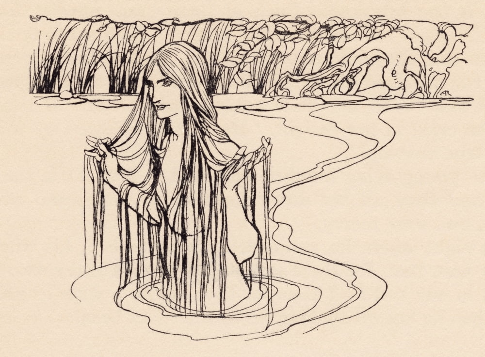 Illustration From Grimms Fairy Tale The Nix Of The Mill-Pond Canvas Art - Ken Welsh Design Pics (36 x 26)
