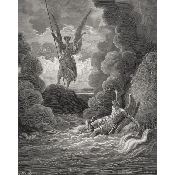 Illustration By Gustave Dore 1832-1883 French Artist And Illustrator For Paradise Lost By John Milton Book 1 Lines 221 And 222 Canvas Art - Ken Welsh Design Pics (26 x 32)