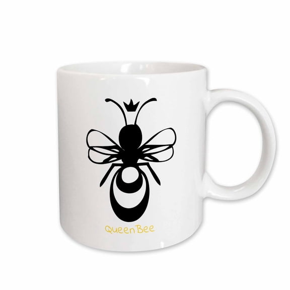 3drose, Illustration of a Bee with Words Queen Bee, 15oz Mug