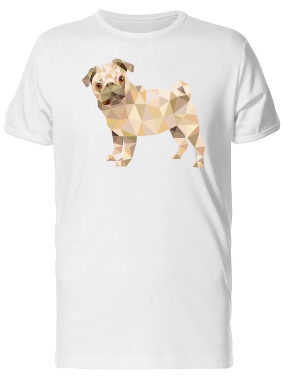 Illustration Of A Polygonal Pug T-Shirt Men -Image by Shutterstock, Male Medium
