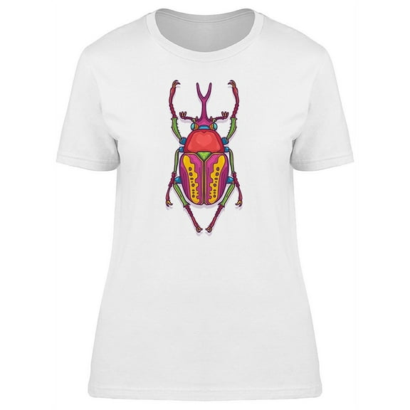 Illustration Of Colorful Scarab T-Shirt Women -Image by Shutterstock, Female x-Large