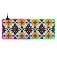 thumbnail image 1 of Illustration Of Geometric Shapes and Flowers RGB Gaming Mouse Pad Large Keyboard Mat Rubber Base 13 Light Modes, 1 of 6