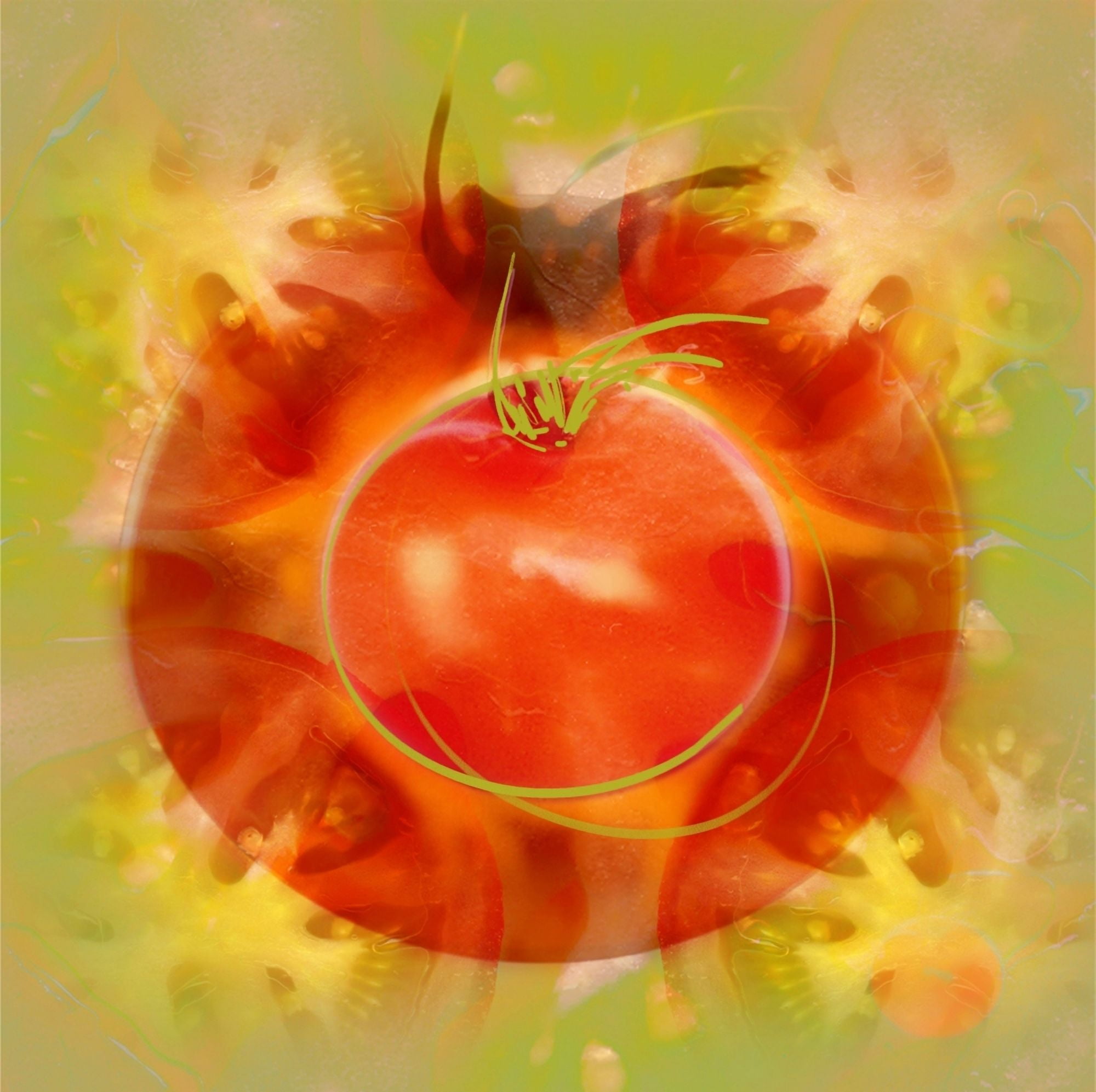 Illustration Of Tomato Canvas Art - Cam Wilson Design Pics (15 x 15)