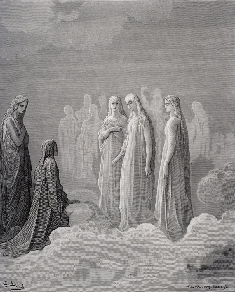 Illustration For Paradiso By Dante Alighieri Canto Iii Lines 14 And 15 By Gustave Dore 1832-1883 French Artist And Illustrator Canvas Art - Ken Welsh Design Pics (13 x 16)