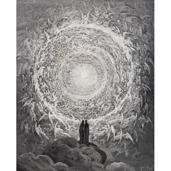Illustration For Paradiso By Dante Alighieri Canto Xxxi Lines 1 To 3 By Gustave Dore 1832-1883 French Artist And Illustrator Canvas Art - Ken Welsh Design Pics (26 x 32)